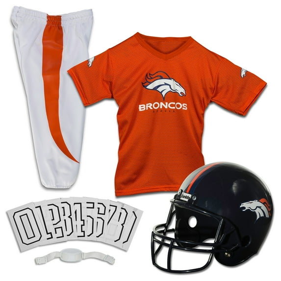 Franklin Sports Denver Broncos Kids NFL Uniform Set - Youth NFL Team Jersey, Helmet, Pants + Apparel Costume - Official NFL Gear -Youth Large