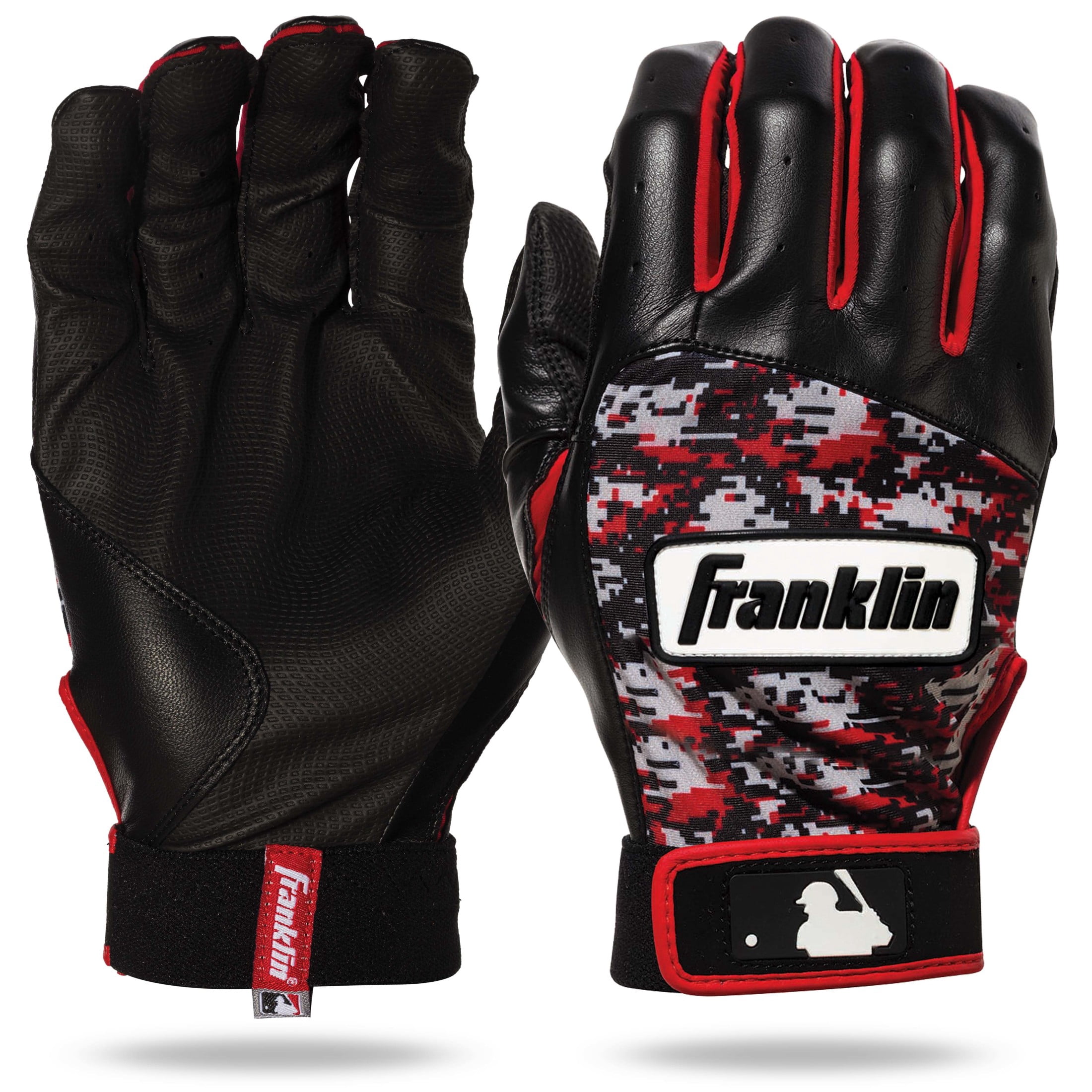 Franklin Sports Digitek Batting Glove Gray/Black/Red Digi Youth Large