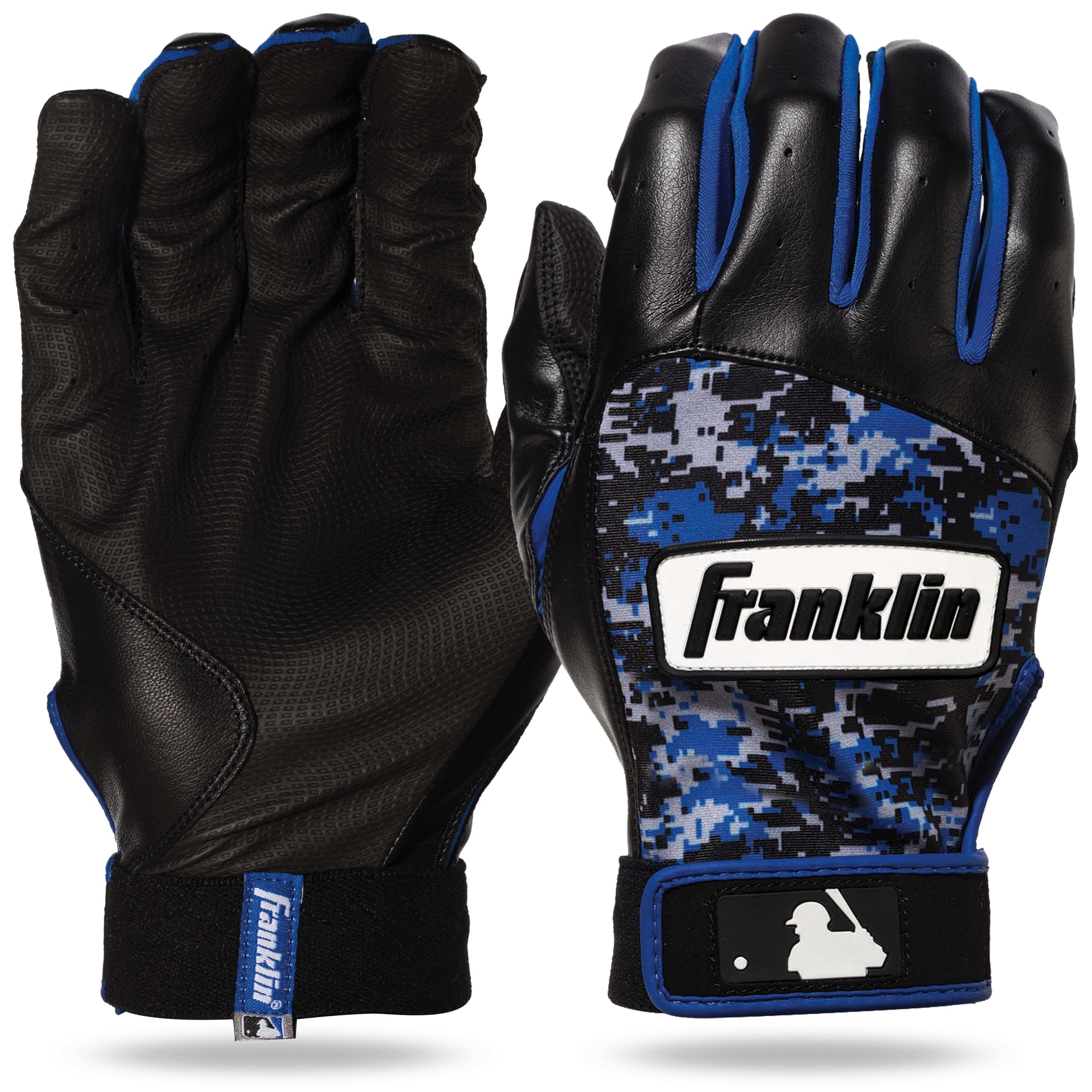 Franklin Sports Digitek Batting Gloves, Gray/Black/Royal Digi, Adult Small