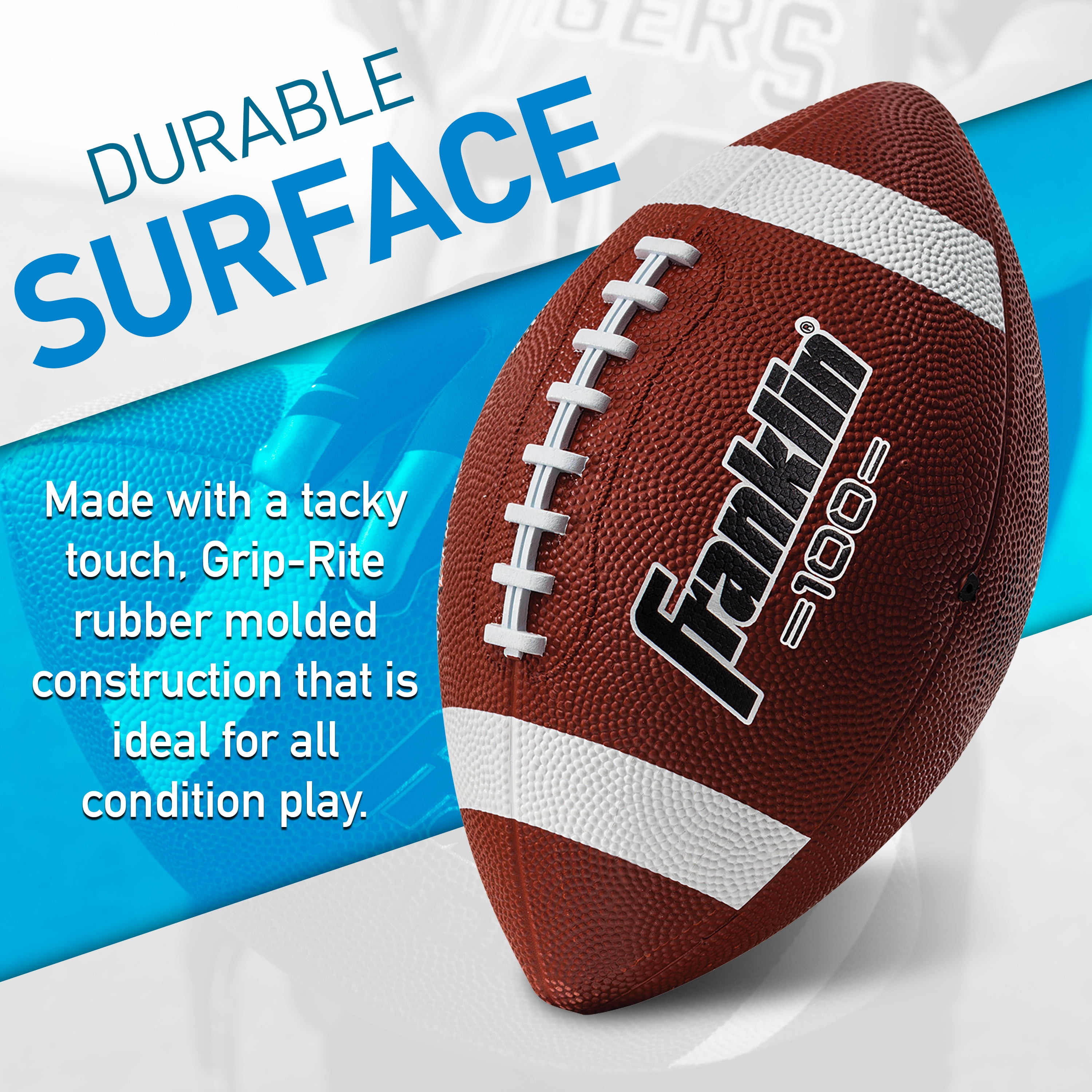 Franklin Sports Durable Junior Footballs, Rubber, 10 in