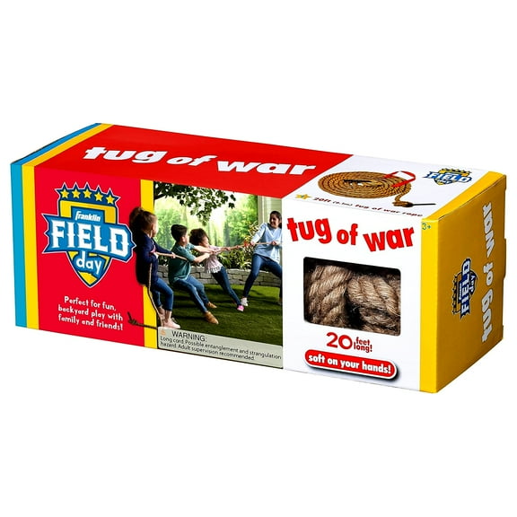 Franklin Sports Field Day Tug of War Rope, 20ft Long, Natural Jute, for Kids and Adults