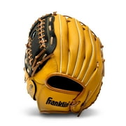 Franklin Sports Field Master Baseball + Softball Glove, 12 in, Black/Tan, Left Hand Throw
