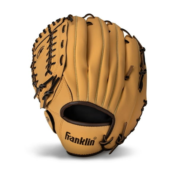 Franklin Sports Field Master Baseball + Softball Glove - Adult + Youth Mitt - 12" Lefty - Camel
