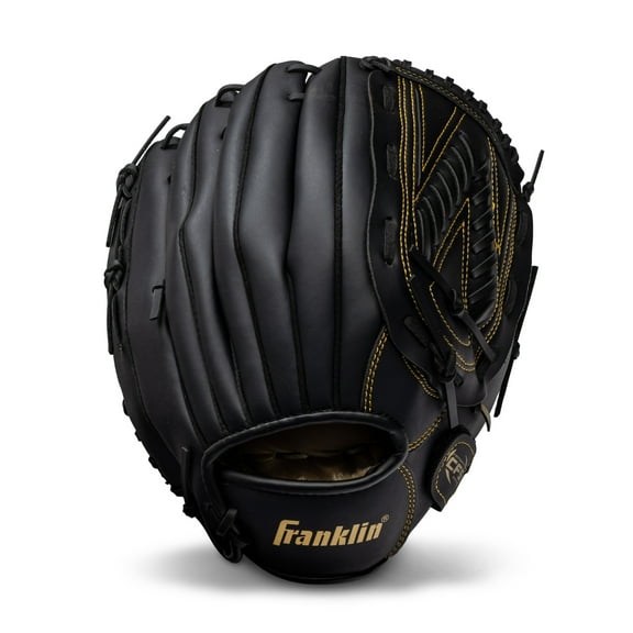 Franklin Sports Field Master Baseball + Softball Glove - Adult + Youth Mitt - 13" Righty - Black/Gold