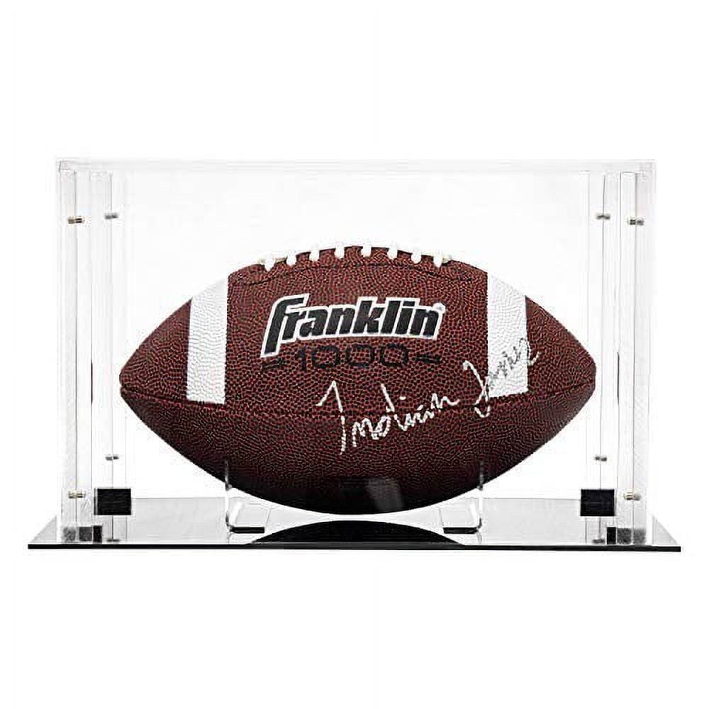 Franklin Sports Football Display Case – Full Size Durable Acrylic Case – Magnetic Snap Together Design – Memorabilia - UV Protected - Sport Collectibles