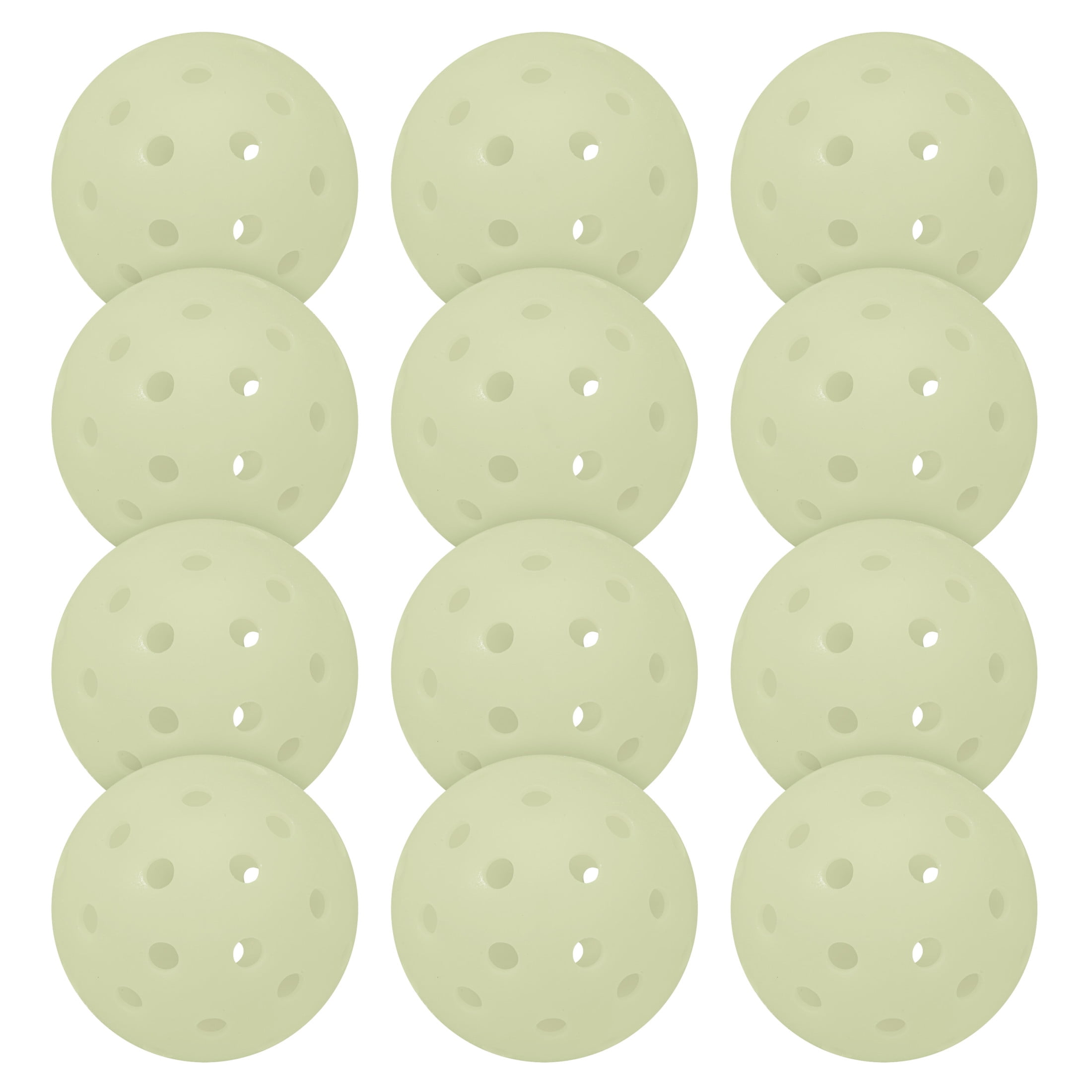 Franklin Sports Glow in the Dark Outdoor Pickleballs - Light Up Pickleball Balls for Nighttime Pickleball - Glow in the Dark Green Pickleball Balls - Charge in Indoor Light + Sunlight - 12 Pack