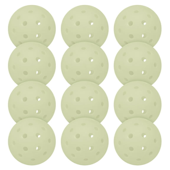 Franklin Sports Glow in the Dark Outdoor Pickleballs - Light Up Pickleball Balls for Nighttime Pickleball - Glow in the Dark Green Pickleball Balls - Charge in Indoor Light + Sunlight - 12 Pack