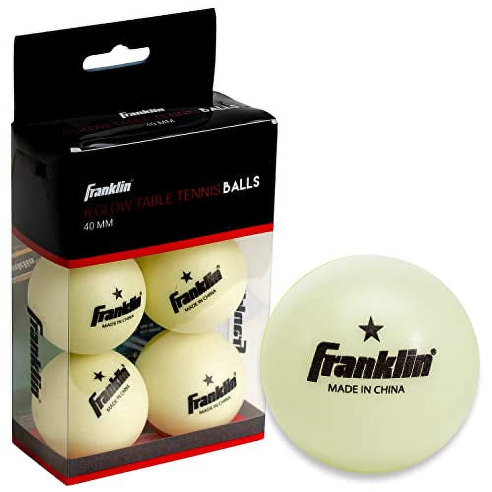 Franklin Sports Glow in The Dark Ping Pong Balls Official Size