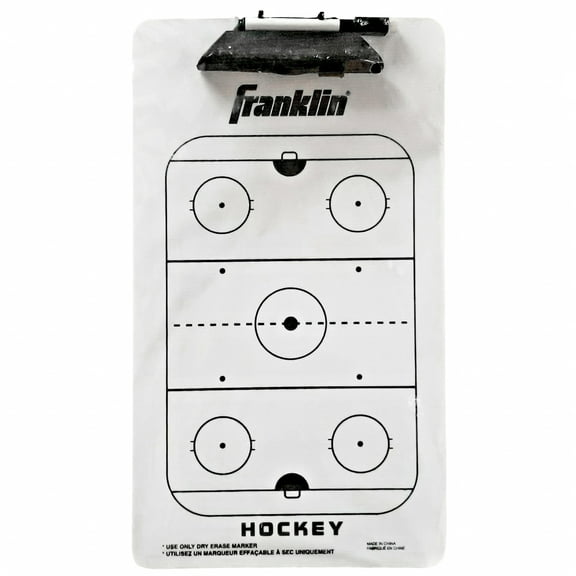 Franklin Sports Hockey Coach Dry Erase Clipboard Coaching Board w/ Marker Portable Coaching Tool for Practice + Games