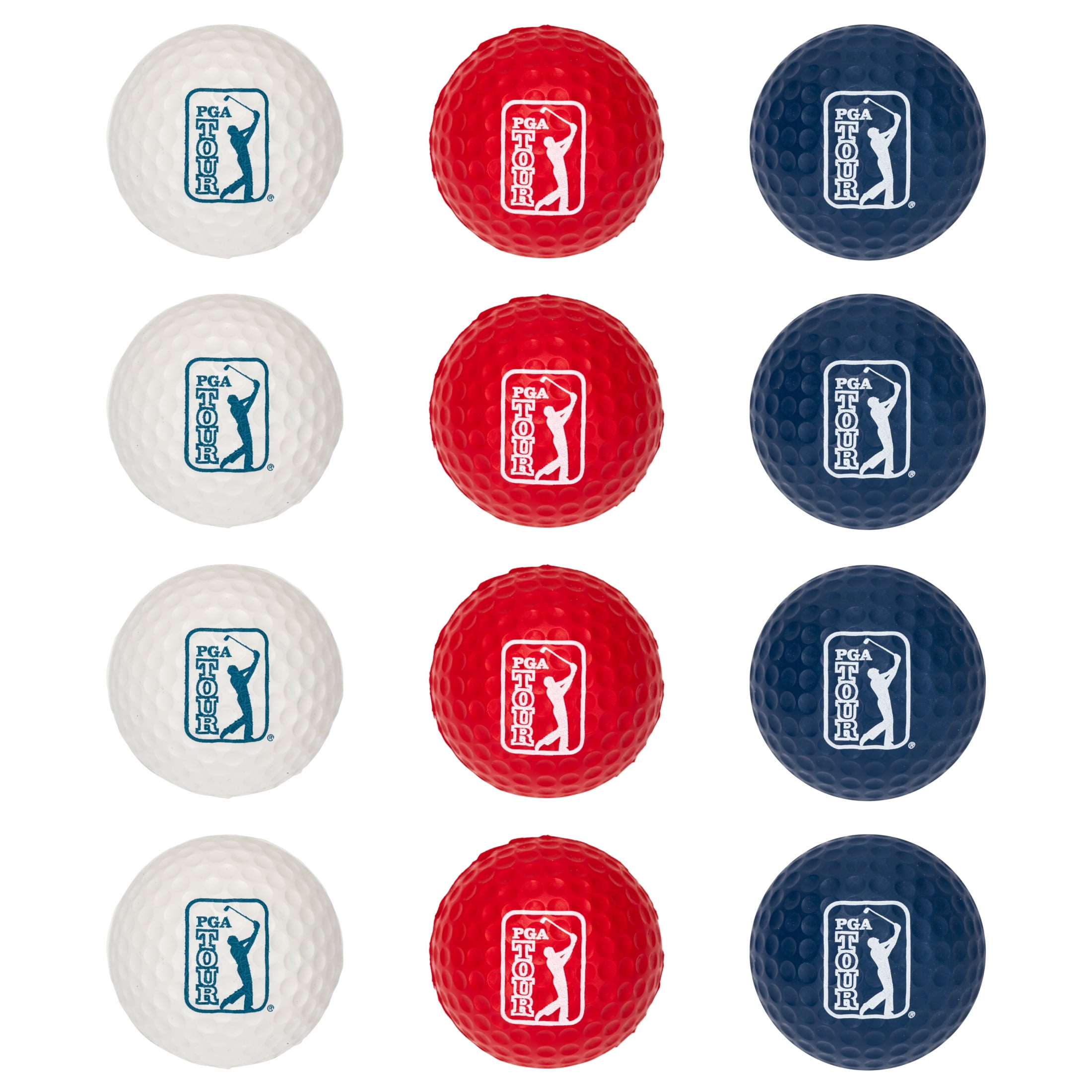 Franklin Sports Indoor + Outdoor Foam Golf Balls - PGA TOUR Kids + Adults Foam Golf Balls - Limited Flight Golf Balls - 12 Pack of Golf Balls with Draw String Carry Bag