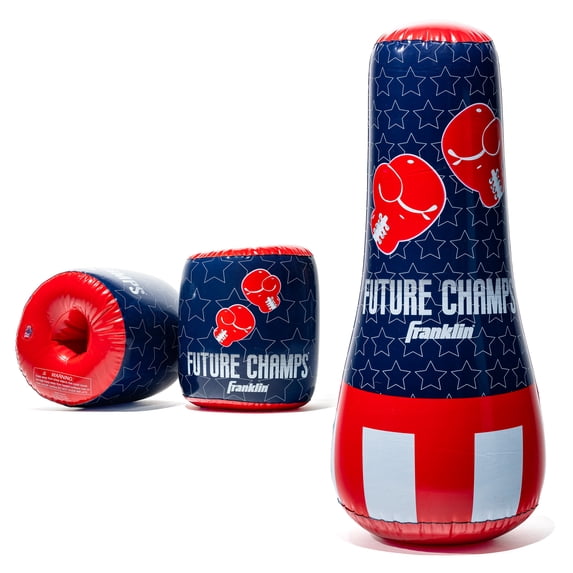 Franklin Sports Inflatable Kids Punching Bag + Boxing Gloves Set