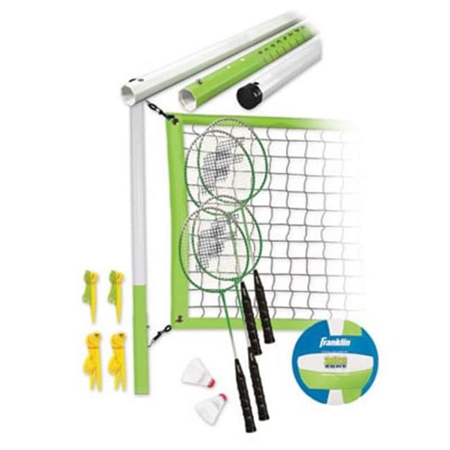 Franklin Sports Intermediate Badminton & Volleyball Combo Set