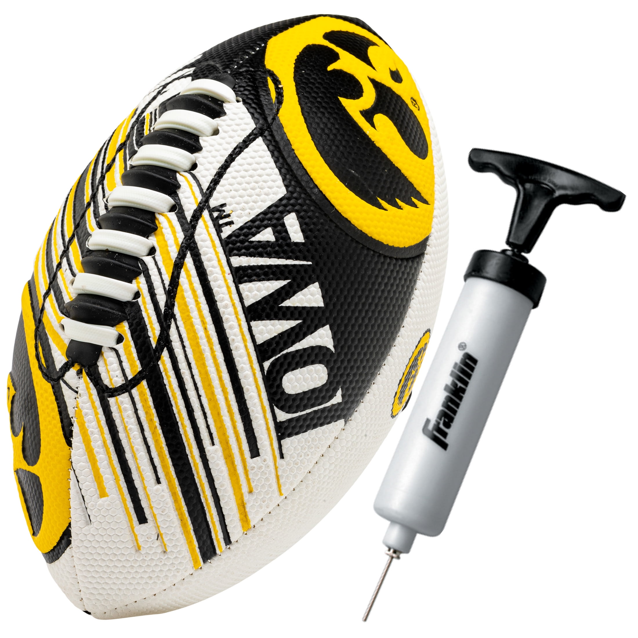 NCAA Iowa Hawkeyes Football - Youth Mini Football - 8.5" Football- SPACELACE Easy Grip Texture- Perfect for Kids !