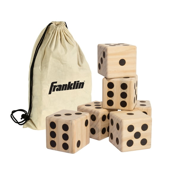 Franklin Sports Jumbo Wood Dice Set of 6 - 3.5" X 3.5"