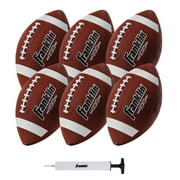 Franklin Sports Junior Size Rubber Football - 6 Pack Deflated with Pump
