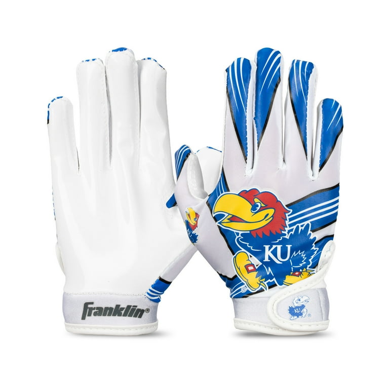 Franklin Sports Kansas Jayhawks Youth Football Gloves Small