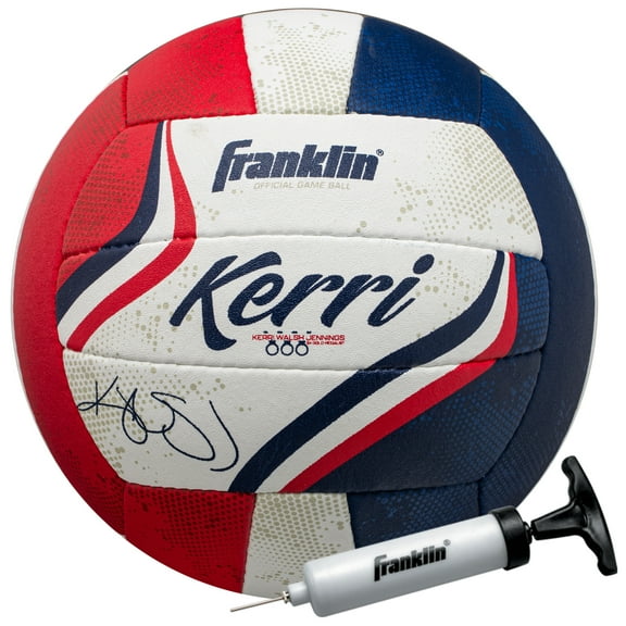 Franklin Sports Kerri Walsh Official Beach Volleyball - USA Colors - Official Size - Pump + Needle