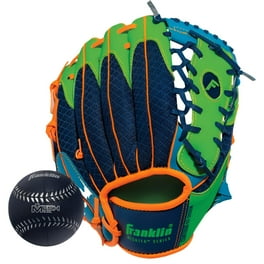 Franklin Sports Meshtek Teeball Fielding Glove with Ball Left Hand Throw 9.5 Navy Lime Orange Walmart