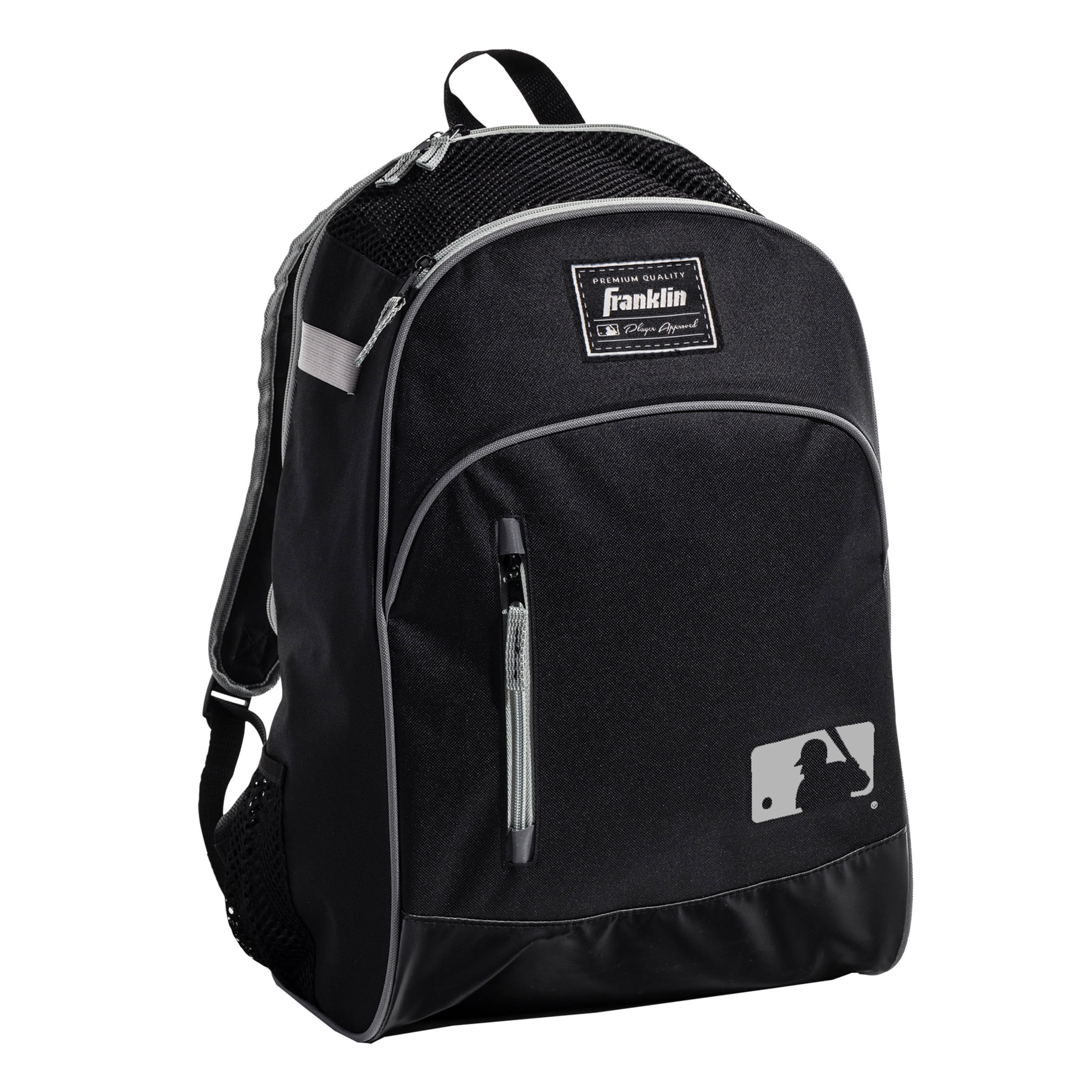 Franklin Sports MLB Youth Baseball Batpack Bag, Black/Gray