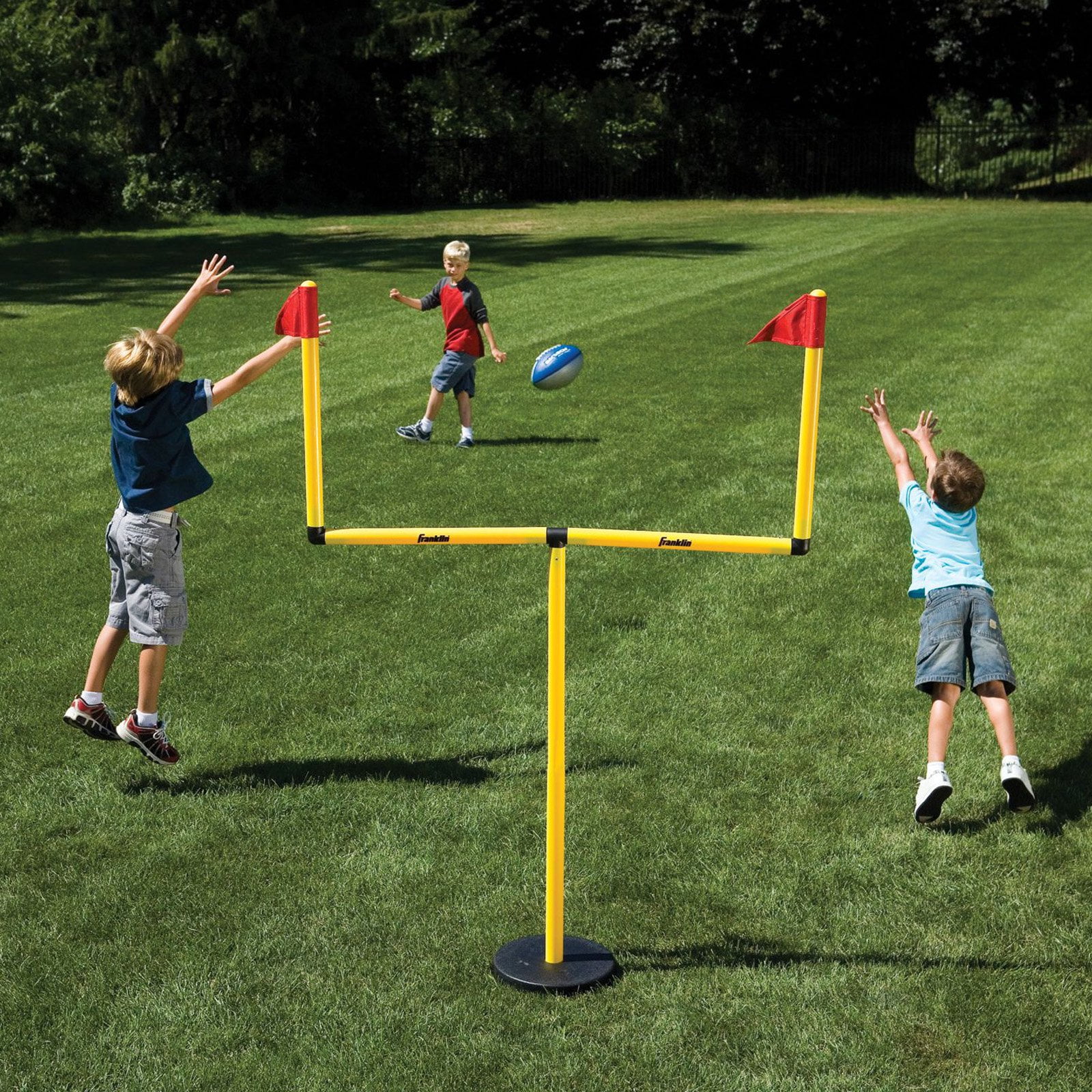 Franklin Sports Kids Football Field Goal Goalpost Set with Mini