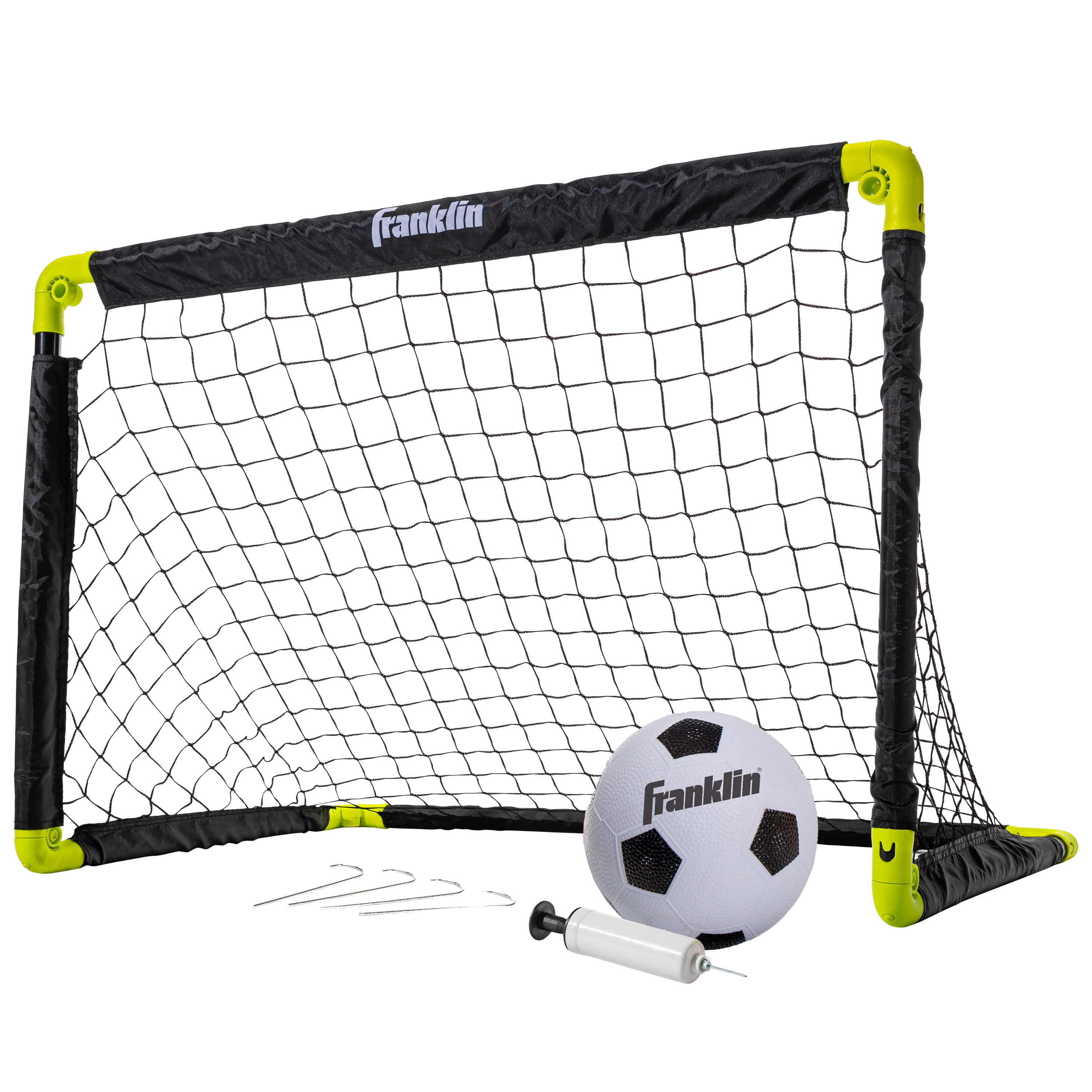 Franklin Sports Black and Yellow Folding PVC Mini Soccer Goal Set