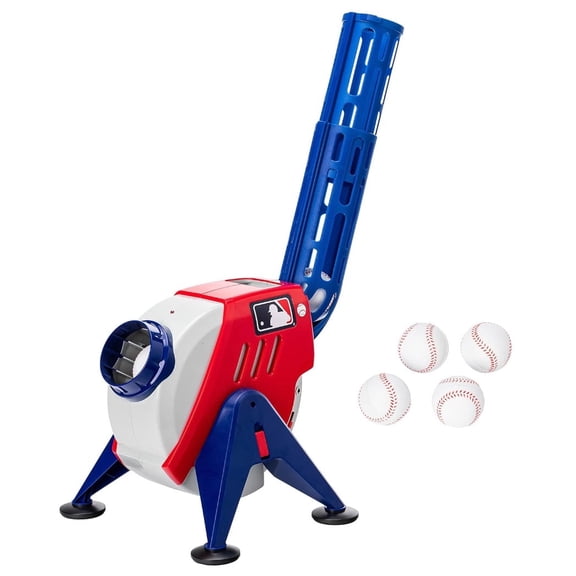 Franklin Sports Kids Pitching Machine MLB Power Pitcher Plastic Baseball Pitching Machine for Kids Batting Practice