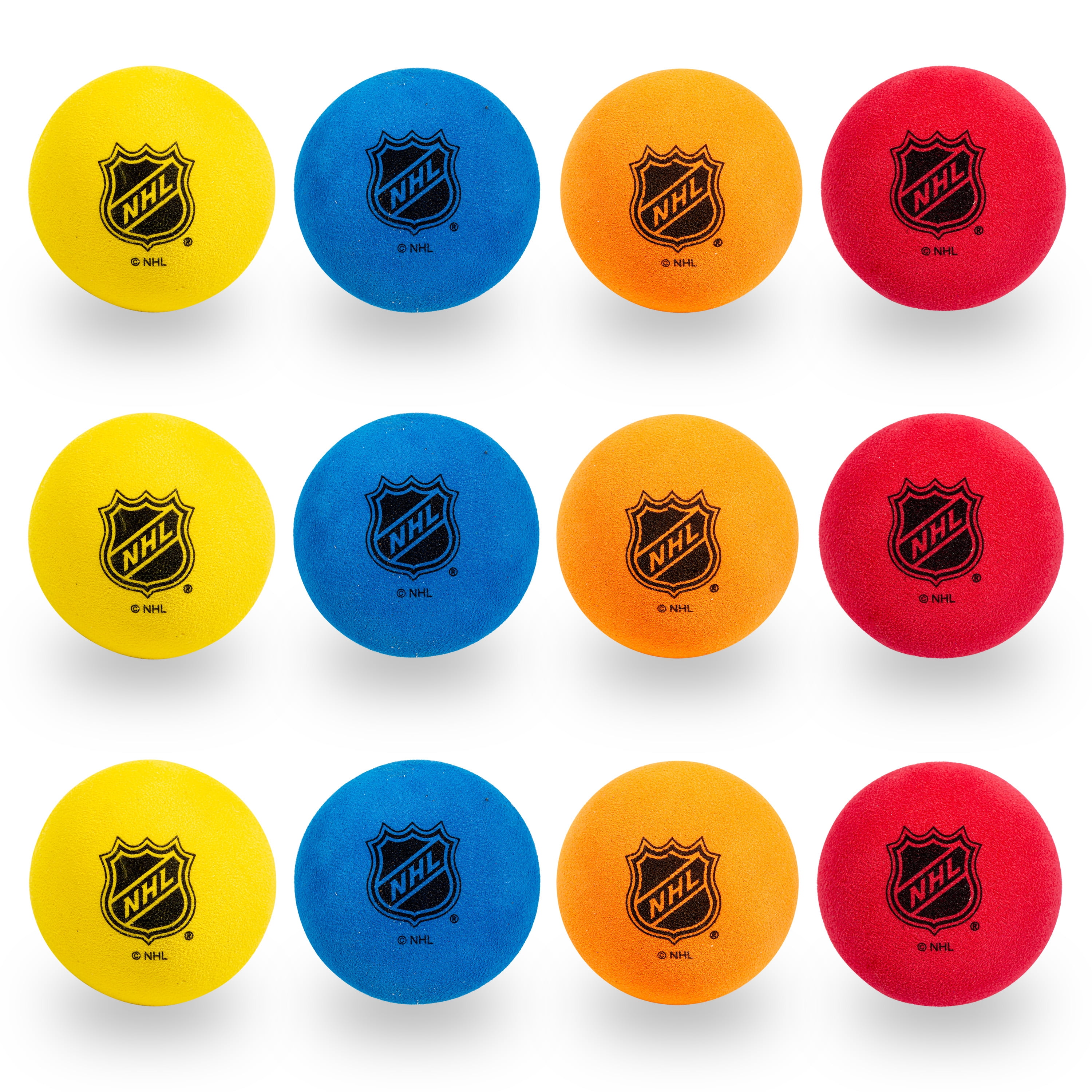 Franklin Sports Knee Hockey/Indoor Mini Foam Kids' Hockey Balls (12 Pack with Bag)