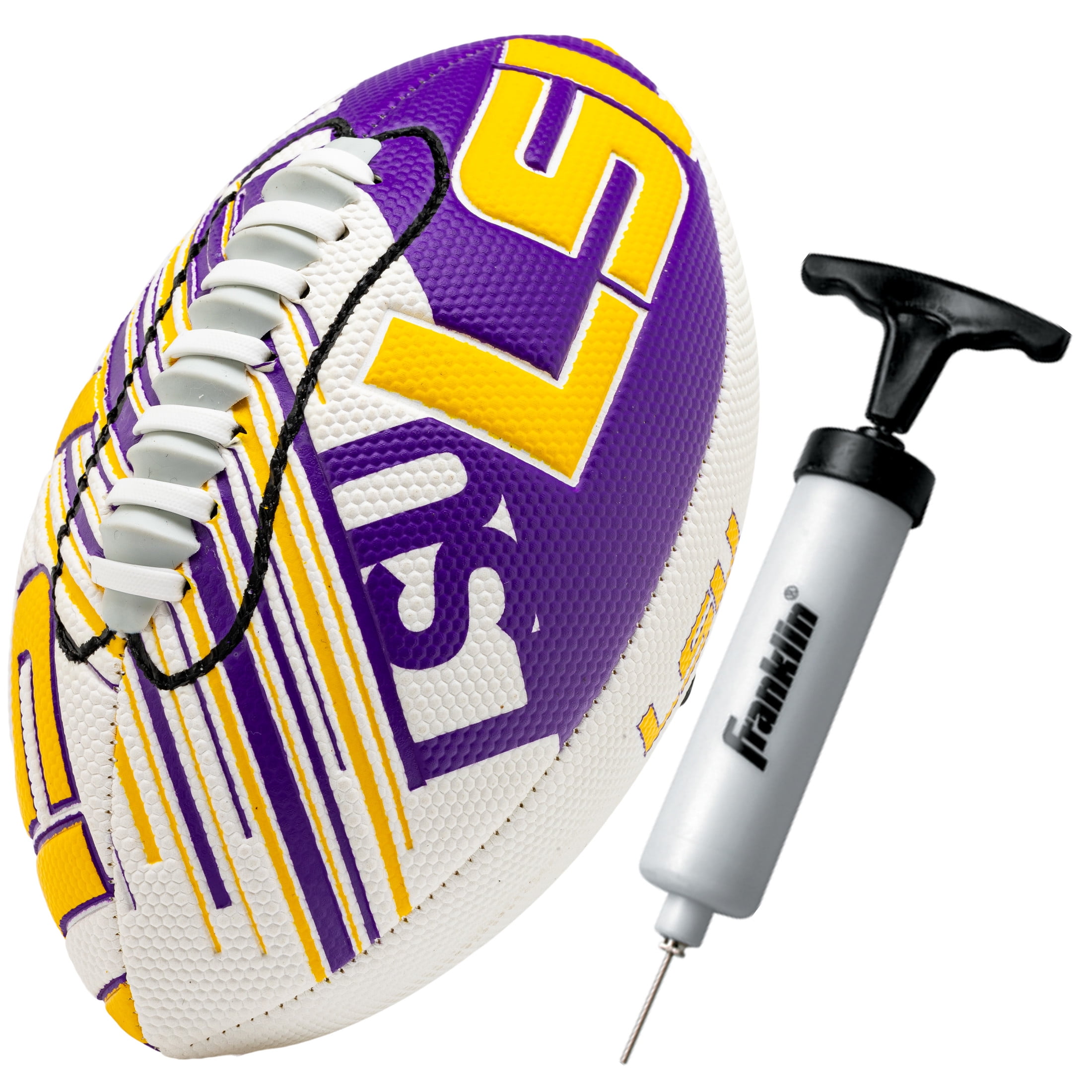 NCAA LSU Tigers Football - Youth Mini Football - 8.5" Football- SPACELACE Easy Grip Texture- Perfect for Kids !