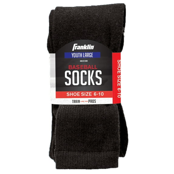 Franklin Sports Large Baseball Socks, Black