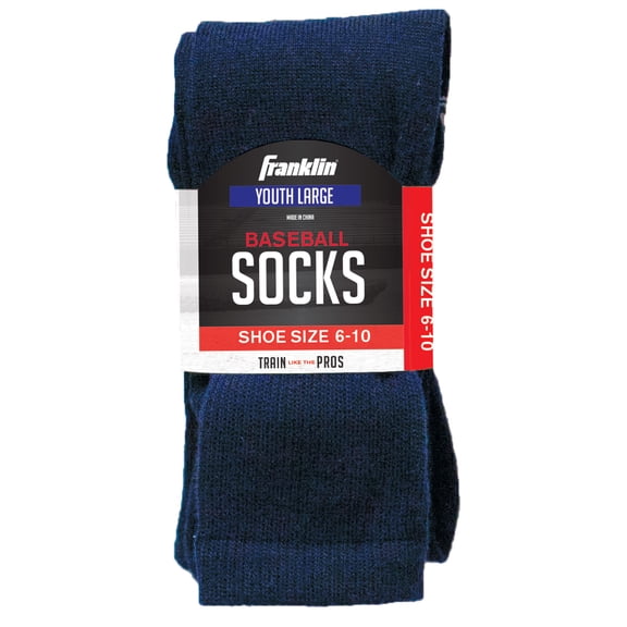Franklin Sports Large Baseball Socks, Navy
