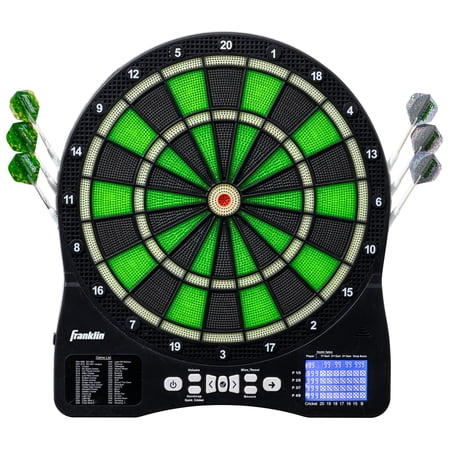 Franklin Sports Light Up Electronic Dart Board Set - LED Soft Tip Electric Dartboard with Digital Scoreboard - Adults + Kids Set - (6) Darts Included
