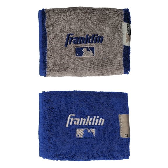 Franklin Sports MLB 4" Reversible Wristbands - Royal/Gray