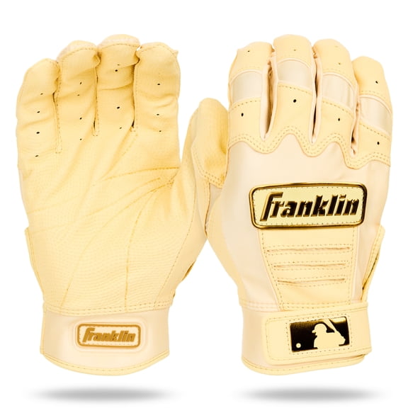 Franklin Sports MLB CFX Pro Batting Gloves, Vanilla/Gold, Youth Small