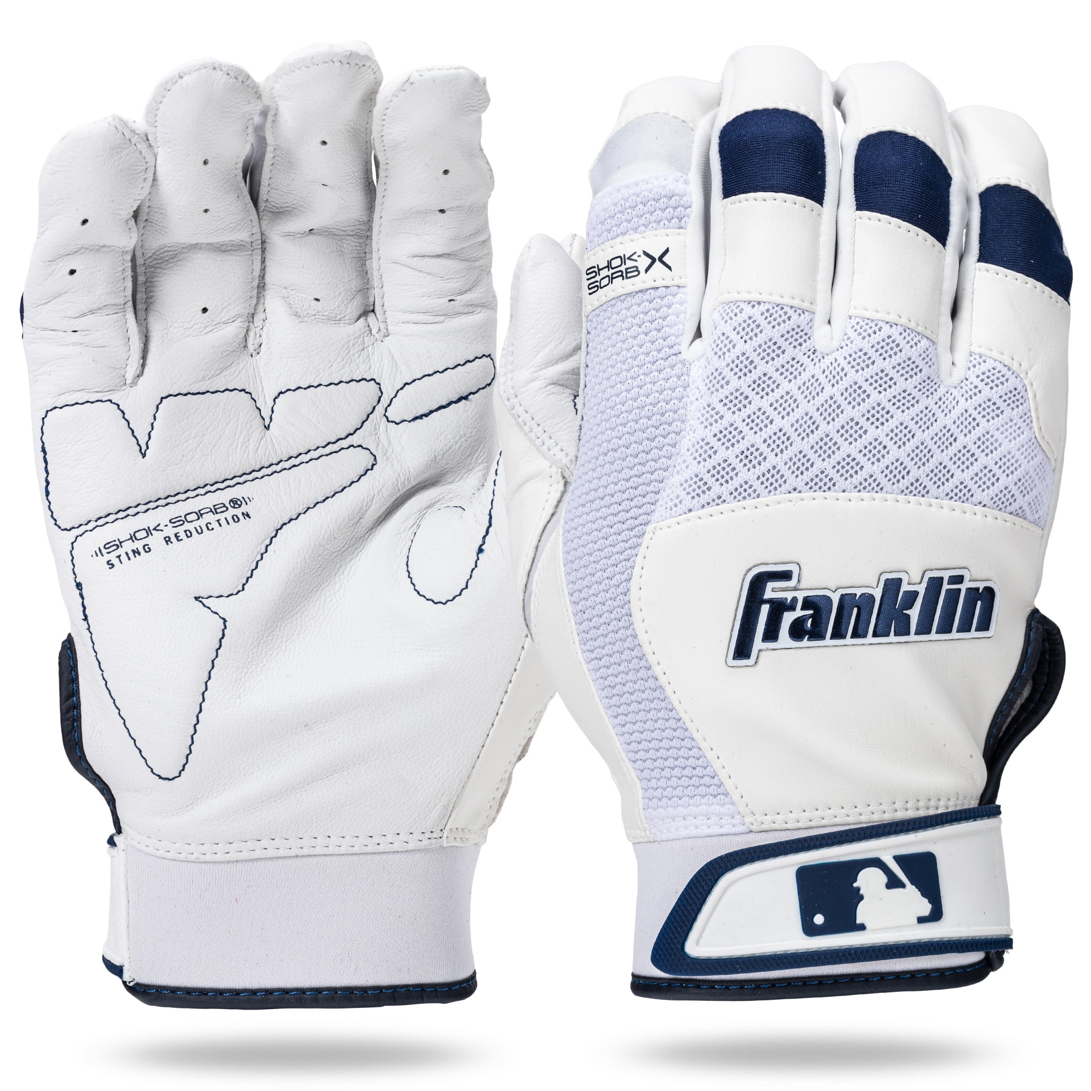 Franklin Sports Adult MLB Shok-Sorb x Baseball Batting Gloves (Men