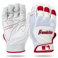 thumbnail image 1 of Franklin Sports MLB Baseball Batting Gloves - Shok-Sorb X Batting Gloves for Baseball + Softball - Adult + Youth Padded Non-Sting Pair - White + Red Chrome - Adult Small, 1 of 8