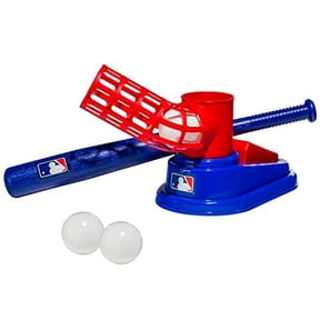 Franklin Sports MLB Baseball Pop A Pitch - Includes 25 Inch Collapsible Plastic Bat and 3 Plastic Baseballs