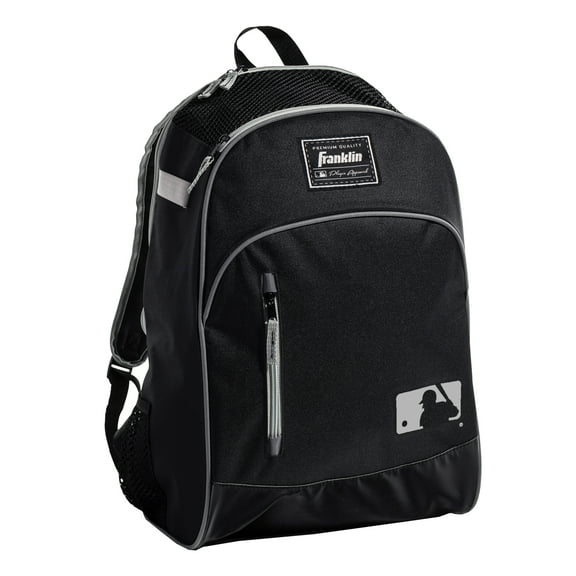 Franklin Sports MLB Batpack Bag - Youth Baseball, Softball and Teeball Bag - Black/Gray