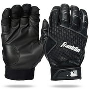 Franklin Sports MLB Batting Gloves - 2nd Skinz Youth Batting Gloves - Baseball + Softball Gear - Kids Black Pair - Youth Medium