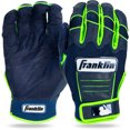thumbnail image 1 of Franklin Sports MLB Batting Gloves - CFX Pro Adult Men's + Youth Batting Gloves Pair - Baseball + Softball Gloves - Navy/Green - Youth Large, 1 of 7