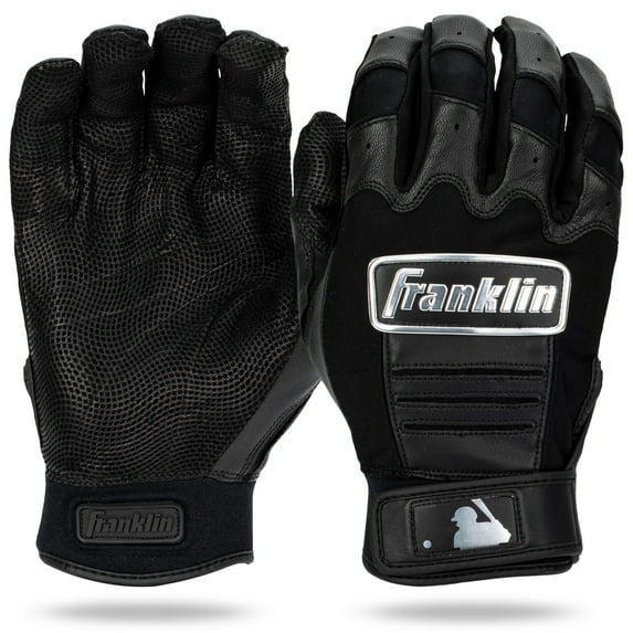 Franklin Sports MLB Batting Gloves - CFX Pro Chrome Adult + Youth Batting Gloves Pair - Baseball + Softball Batting Gloves - Black - Adult Medium