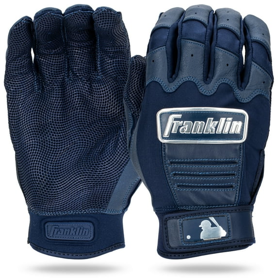 Franklin Sports MLB Batting Gloves - CFX Pro Chrome Adult + Youth Batting Gloves Pair - Baseball + Softball Batting Gloves - Navy - Adult Large
