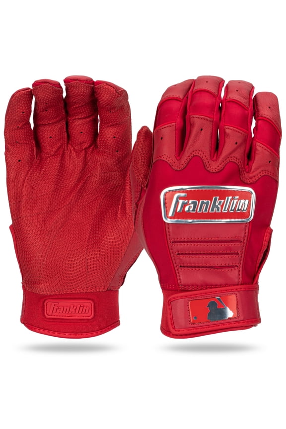 MLB Batting Gloves - CFX Pro Chrome Adult + Youth Batting Gloves Pair - Baseball + Softball Batting Gloves - Red - Adult XX-Large