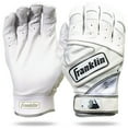 thumbnail image 1 of Franklin Sports MLB Batting Gloves - Powerstrap Chrome Adult Men's + Youth Batting Gloves Pair - Baseball + Softball Gloves - White - Adult Medium, 1 of 8