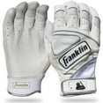 Franklin Sports MLB Batting Gloves Powerstrap White Chrome Adult