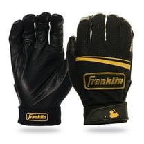 Franklin Sports MLB Classic One LT Baseball Batting Gloves - Black/Gold - Adult Small - Pair
