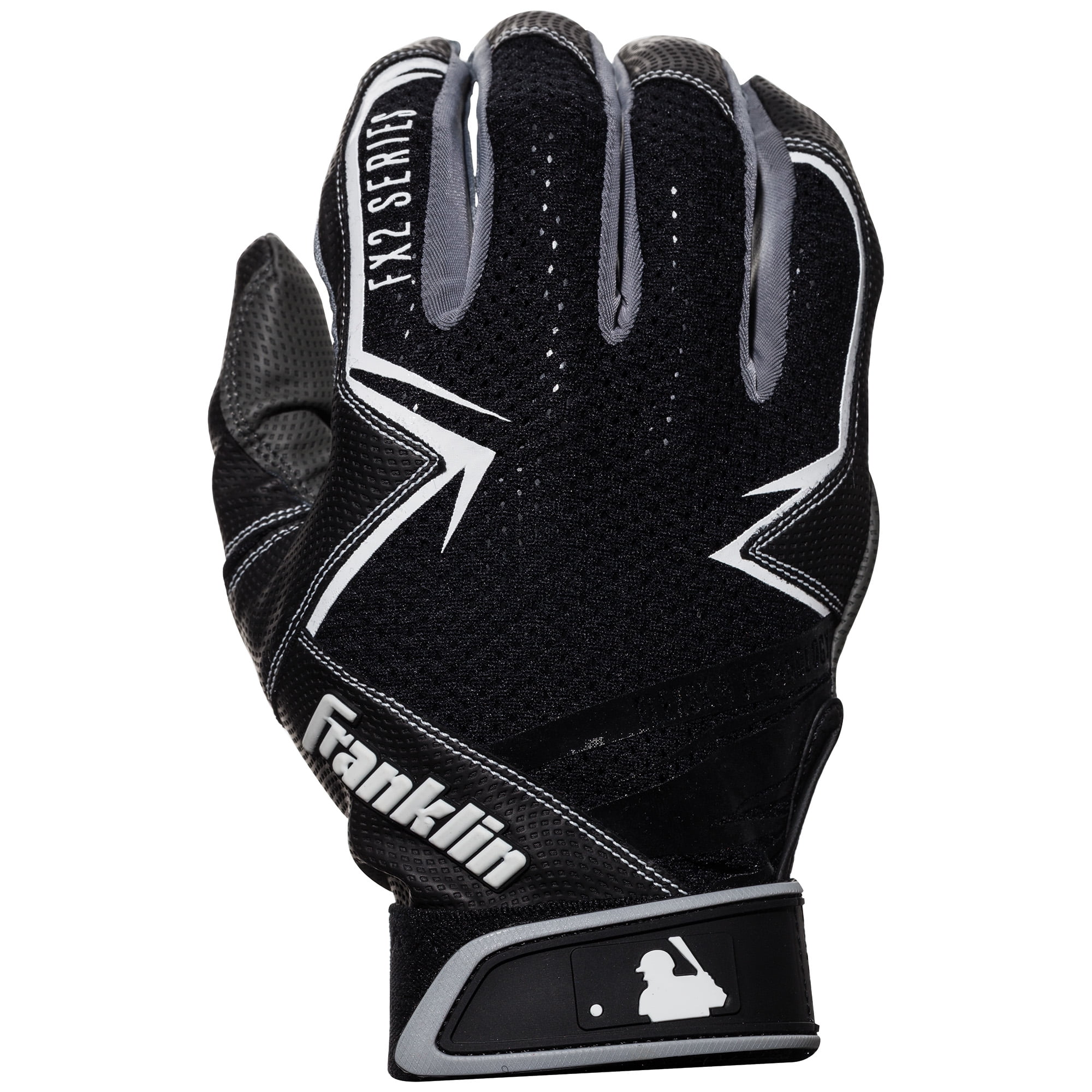 Franklin Sports MLB Freeflex 2 Youth Batting Gloves Black/White X
