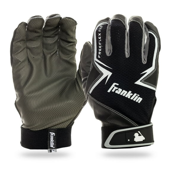 Franklin Sports MLB Freeflex Baseball Batting Gloves - Gray/Black - Youth X-Small - Pair