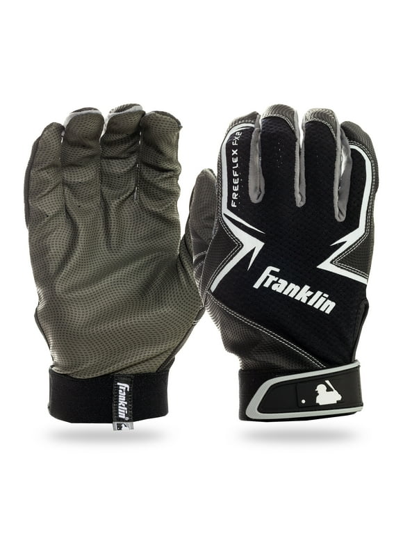 Franklin Sports MLB Freeflex Baseball Batting Gloves - Gray/Black - Youth X-Small - Pair