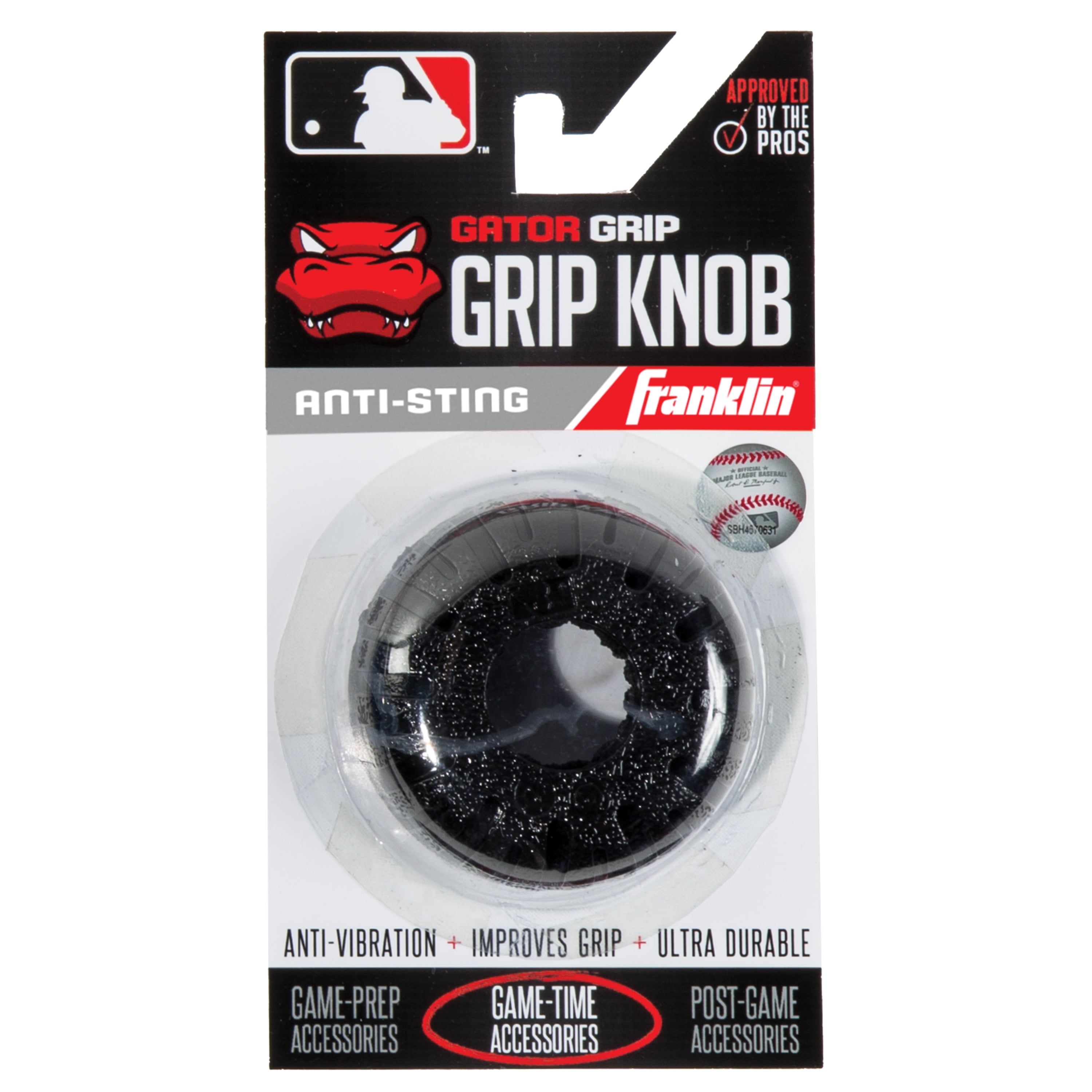Franklin Sports MLB Gator Grip Baseball Bat Grip Knob Black