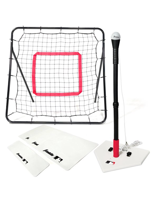 MLB Teeball Starter Set with Tee, Bases + Rebounder Net
